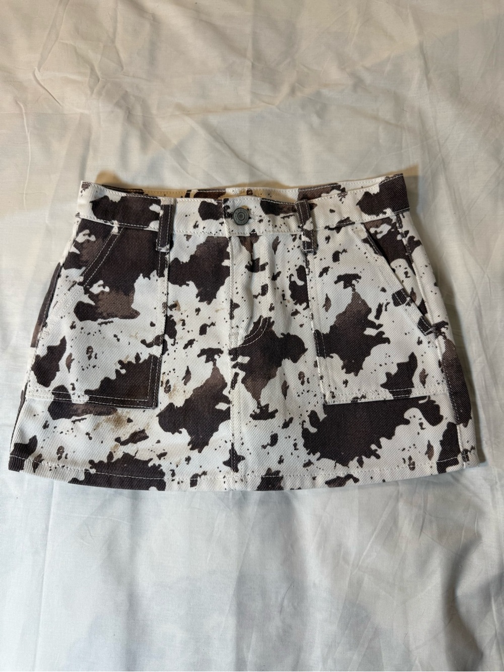 RSQ Kids Cow-Print Mini Skort in Brown and White